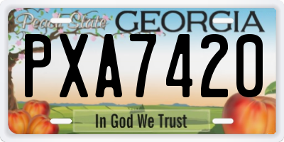 GA license plate PXA7420
