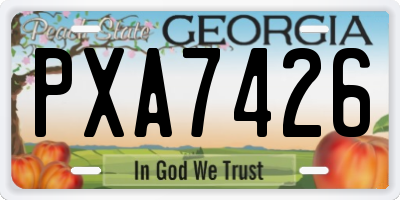 GA license plate PXA7426