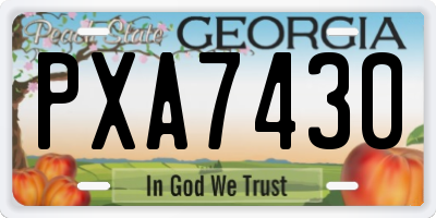GA license plate PXA7430