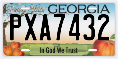 GA license plate PXA7432
