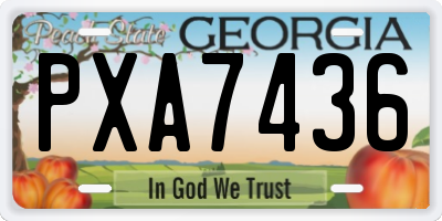 GA license plate PXA7436