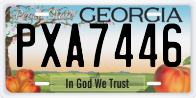 GA license plate PXA7446