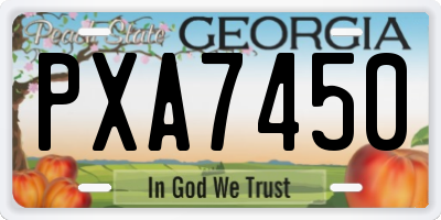 GA license plate PXA7450