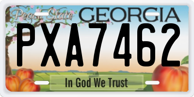 GA license plate PXA7462