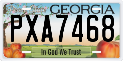GA license plate PXA7468