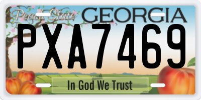GA license plate PXA7469