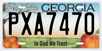 GA license plate PXA7470