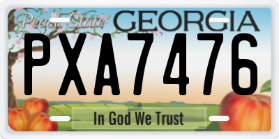 GA license plate PXA7476