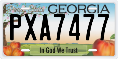GA license plate PXA7477