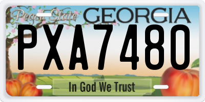 GA license plate PXA7480