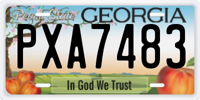 GA license plate PXA7483