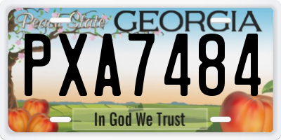 GA license plate PXA7484