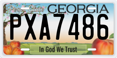 GA license plate PXA7486