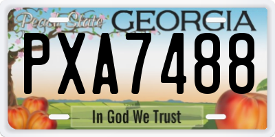 GA license plate PXA7488