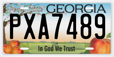 GA license plate PXA7489