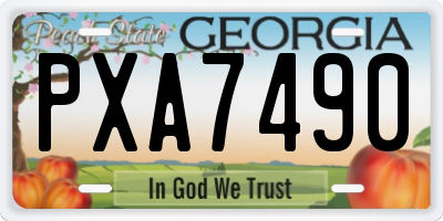 GA license plate PXA7490