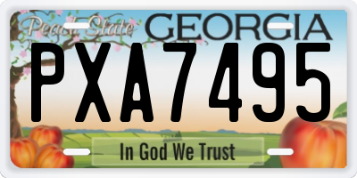 GA license plate PXA7495