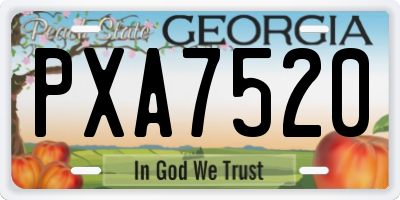 GA license plate PXA7520