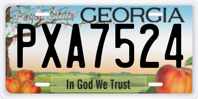 GA license plate PXA7524