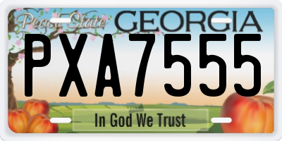 GA license plate PXA7555