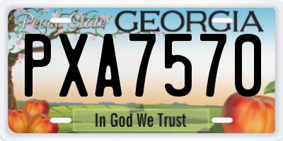 GA license plate PXA7570