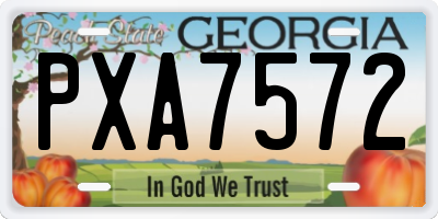 GA license plate PXA7572