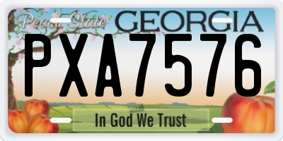 GA license plate PXA7576