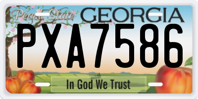 GA license plate PXA7586
