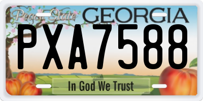 GA license plate PXA7588