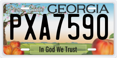 GA license plate PXA7590