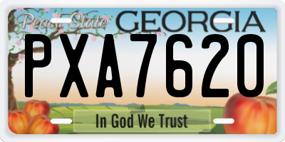 GA license plate PXA7620
