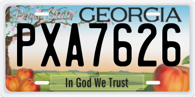 GA license plate PXA7626