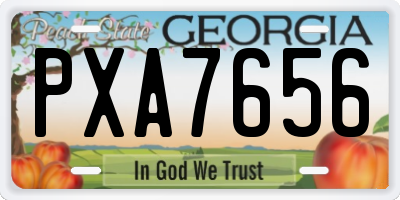 GA license plate PXA7656