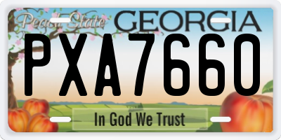 GA license plate PXA7660