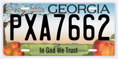 GA license plate PXA7662