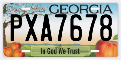 GA license plate PXA7678