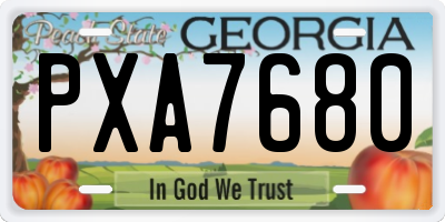 GA license plate PXA7680