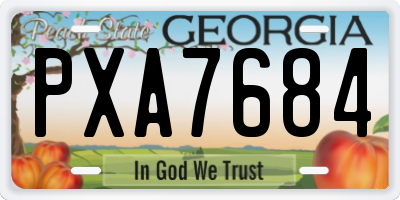 GA license plate PXA7684