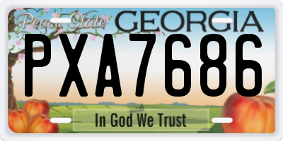 GA license plate PXA7686