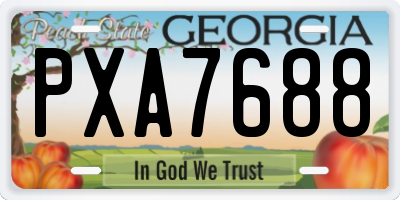 GA license plate PXA7688