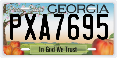 GA license plate PXA7695