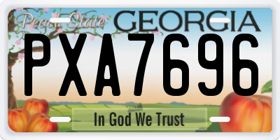 GA license plate PXA7696