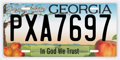 GA license plate PXA7697