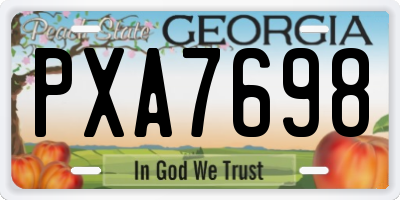 GA license plate PXA7698