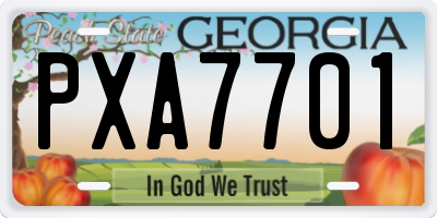 GA license plate PXA7701