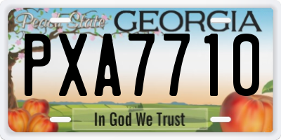 GA license plate PXA7710