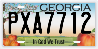 GA license plate PXA7712