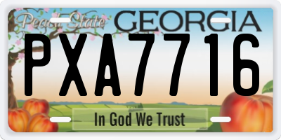 GA license plate PXA7716