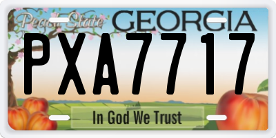 GA license plate PXA7717