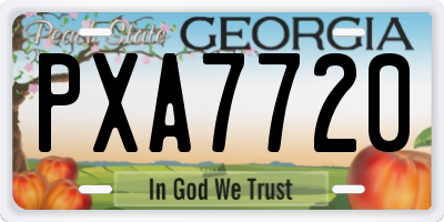 GA license plate PXA7720